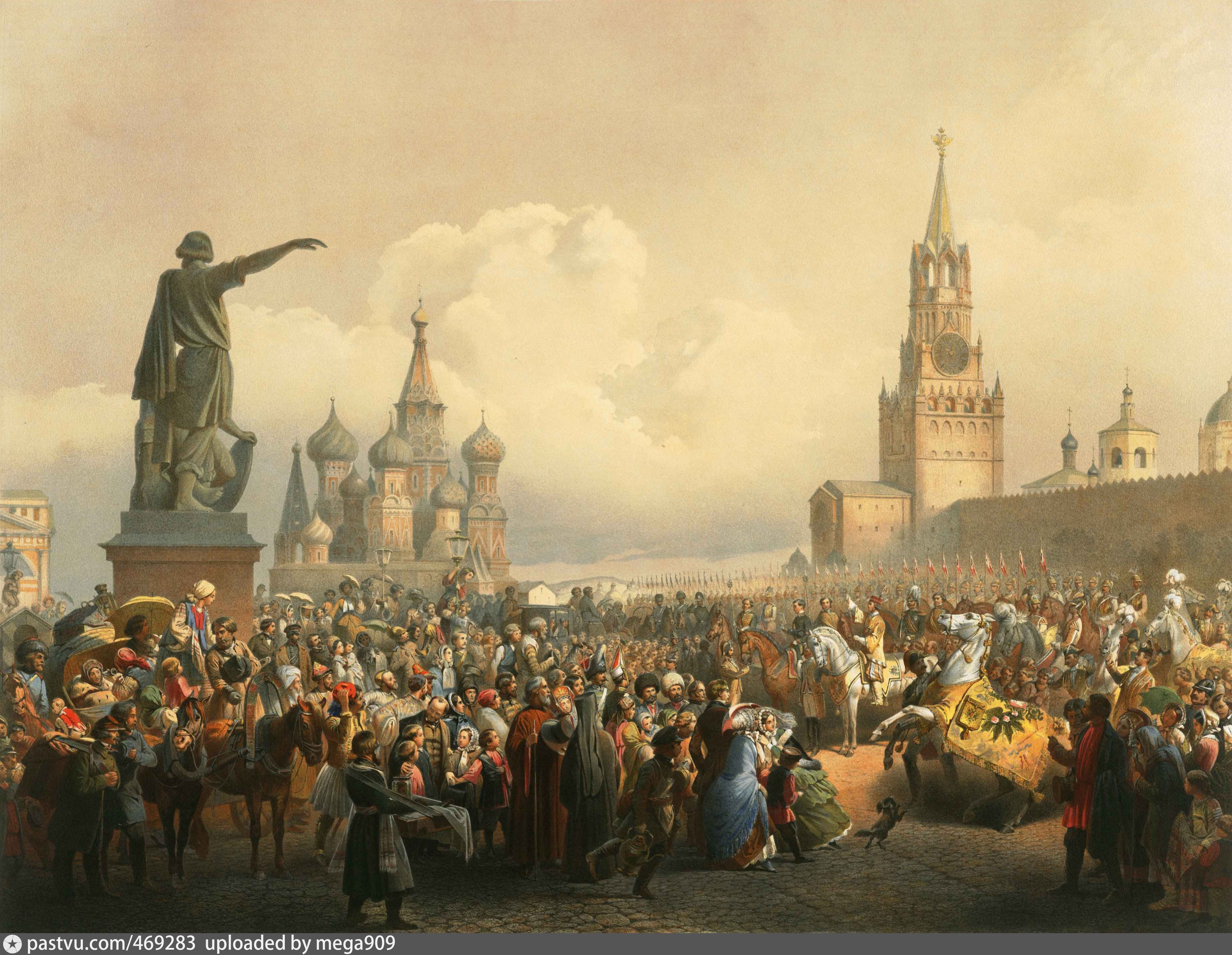 Исторический про россию. Коронационные торжества на красной площади 1856 Тимм.