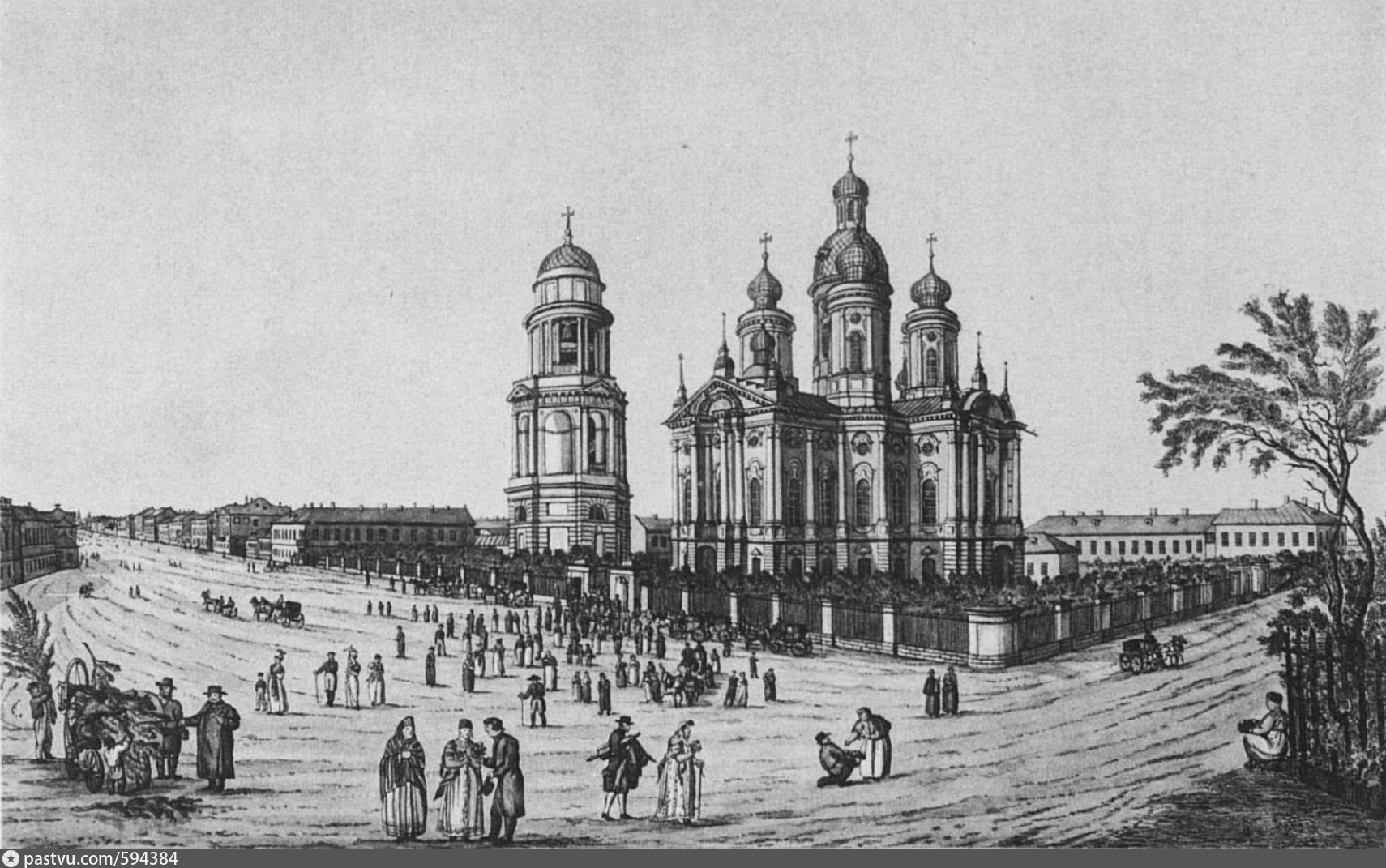 Успенский собор гравюра Владимир 19 век