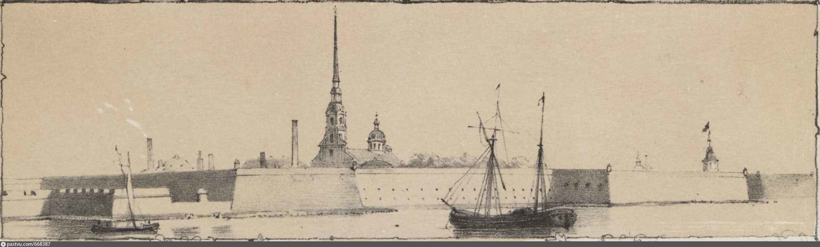 Петропавловская крепость в Санкт-Петербурге при Петре 1