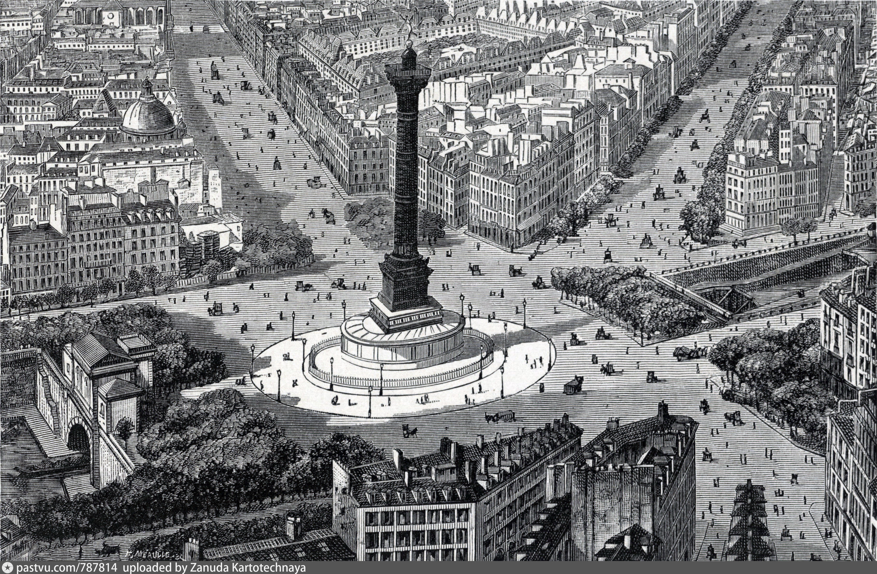 Площадь Бастилии Париж сверху