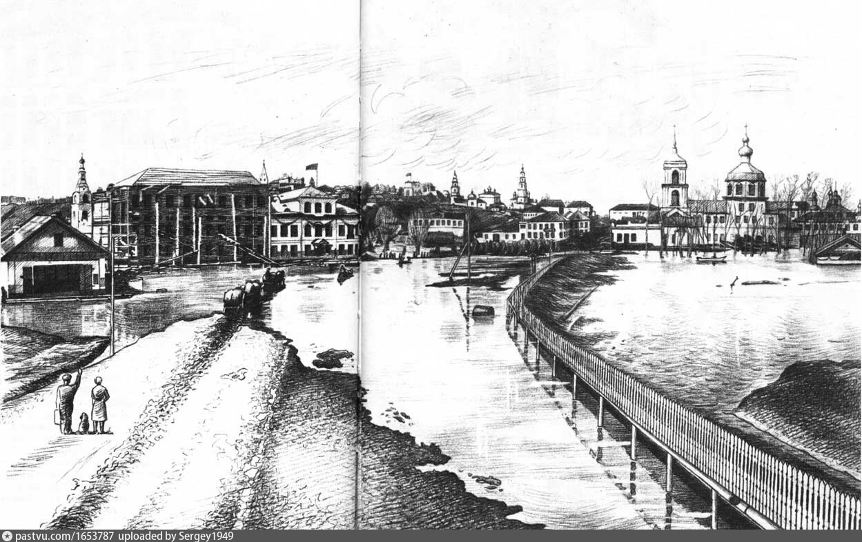 Рисунок города иваново. Половодье в Чебоксарах в 1926 г.. Половодье в Чебоксарах. Древний город Чебоксары. Чебоксарская крепость гравюра.