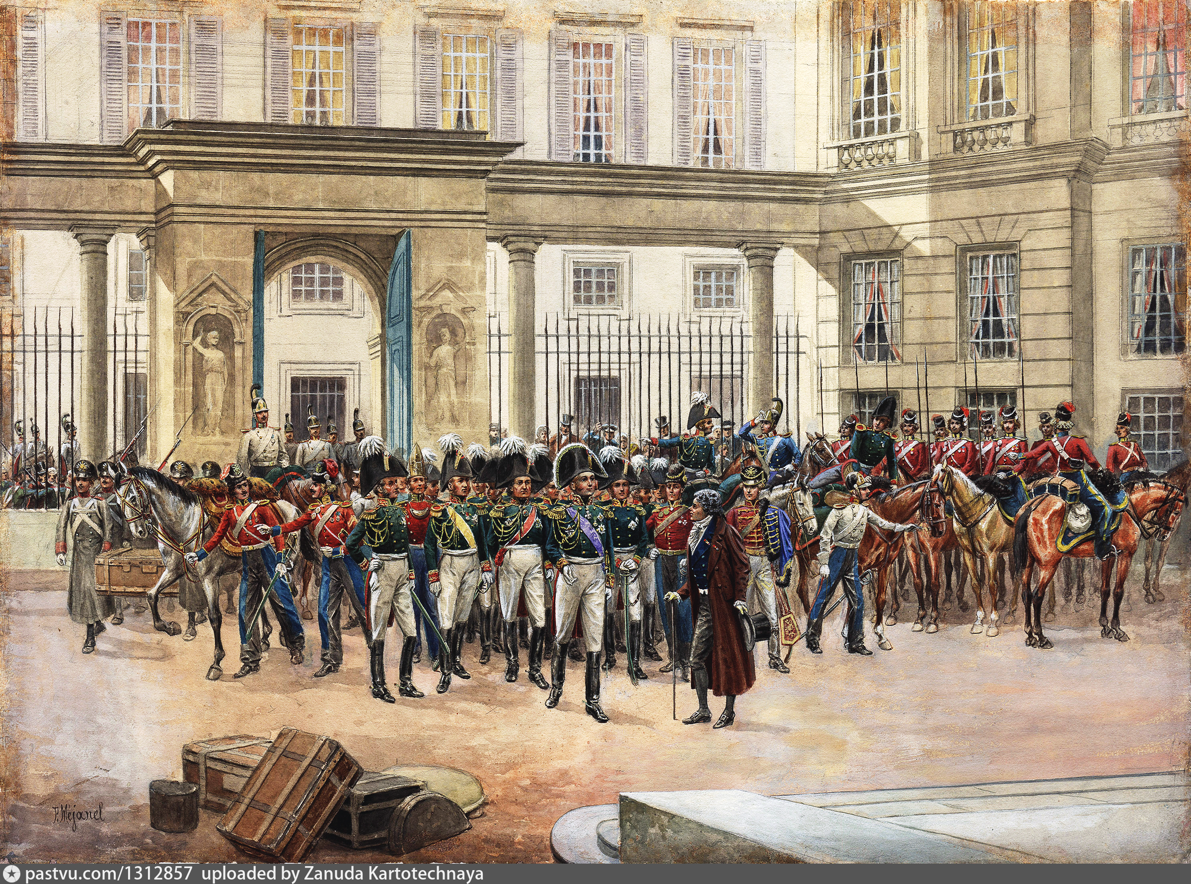 Россия франция в начале 19 в. Русская армия в Париже 1814. Русские в Париже в 1814.