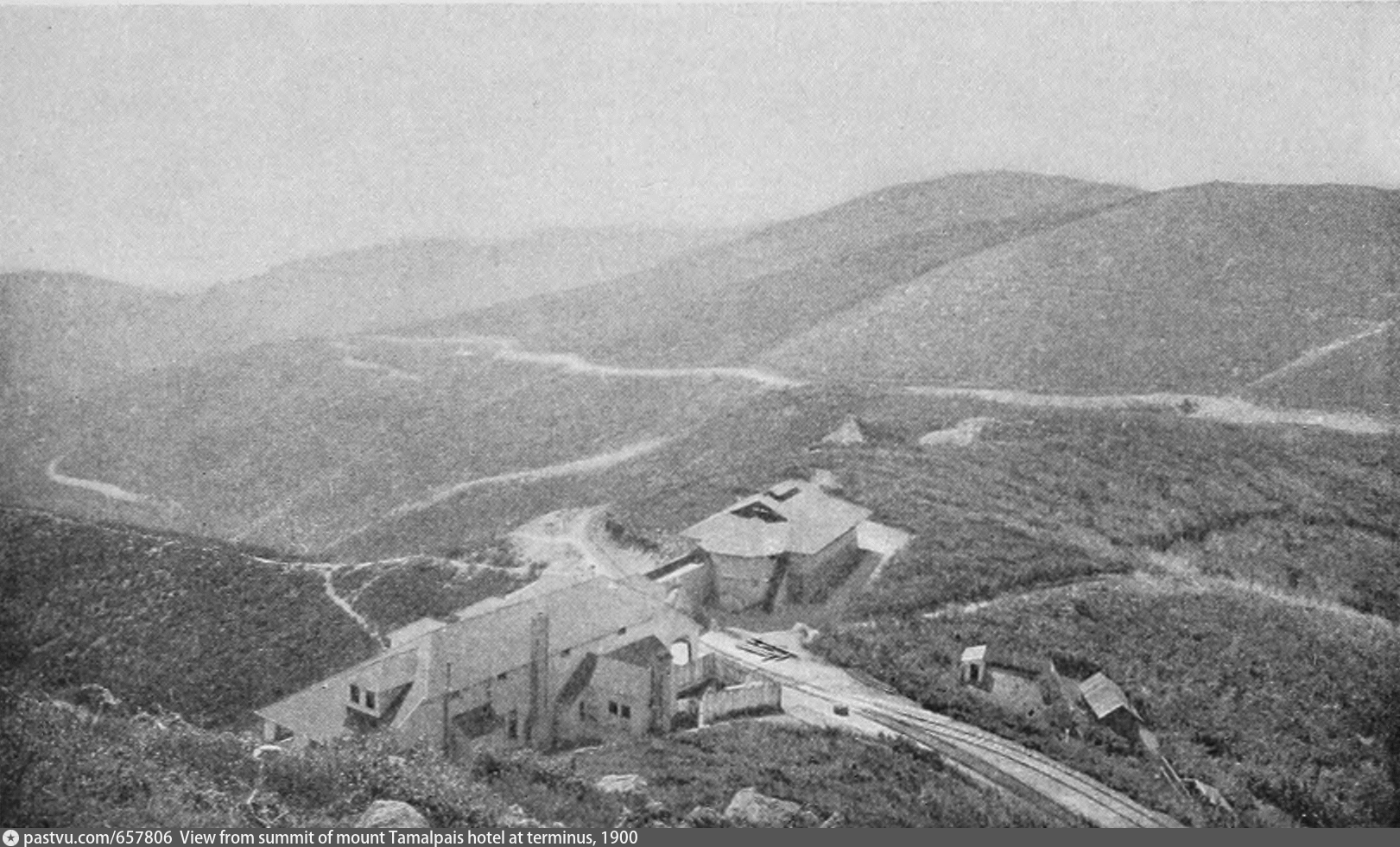 View from summit of mount Tamalpais hotel at terminus