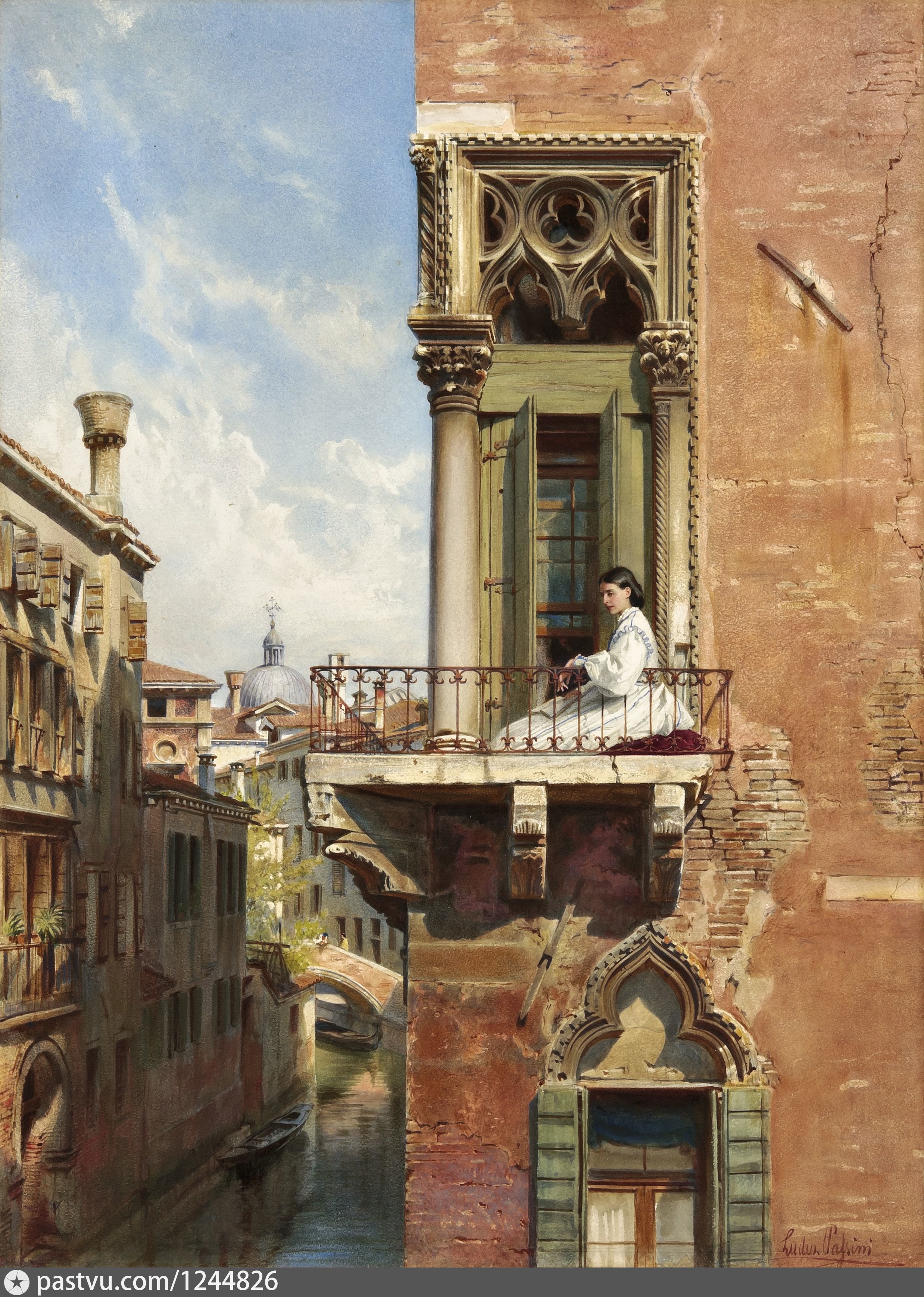 Картина на балконе. Художник Ludwig Johann Passini. Венеция палаццо Приули.
