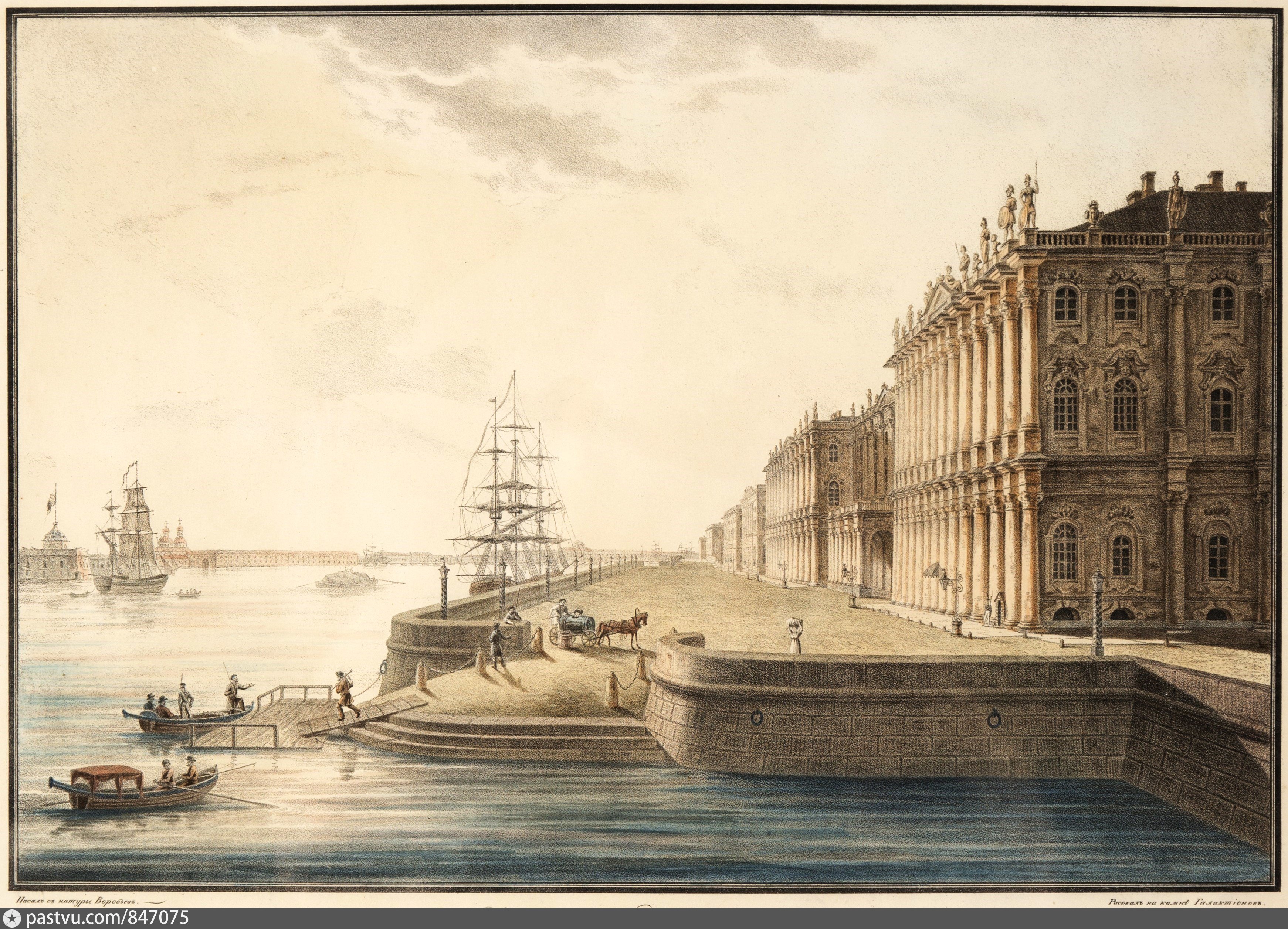 Петербург 18 век литография
