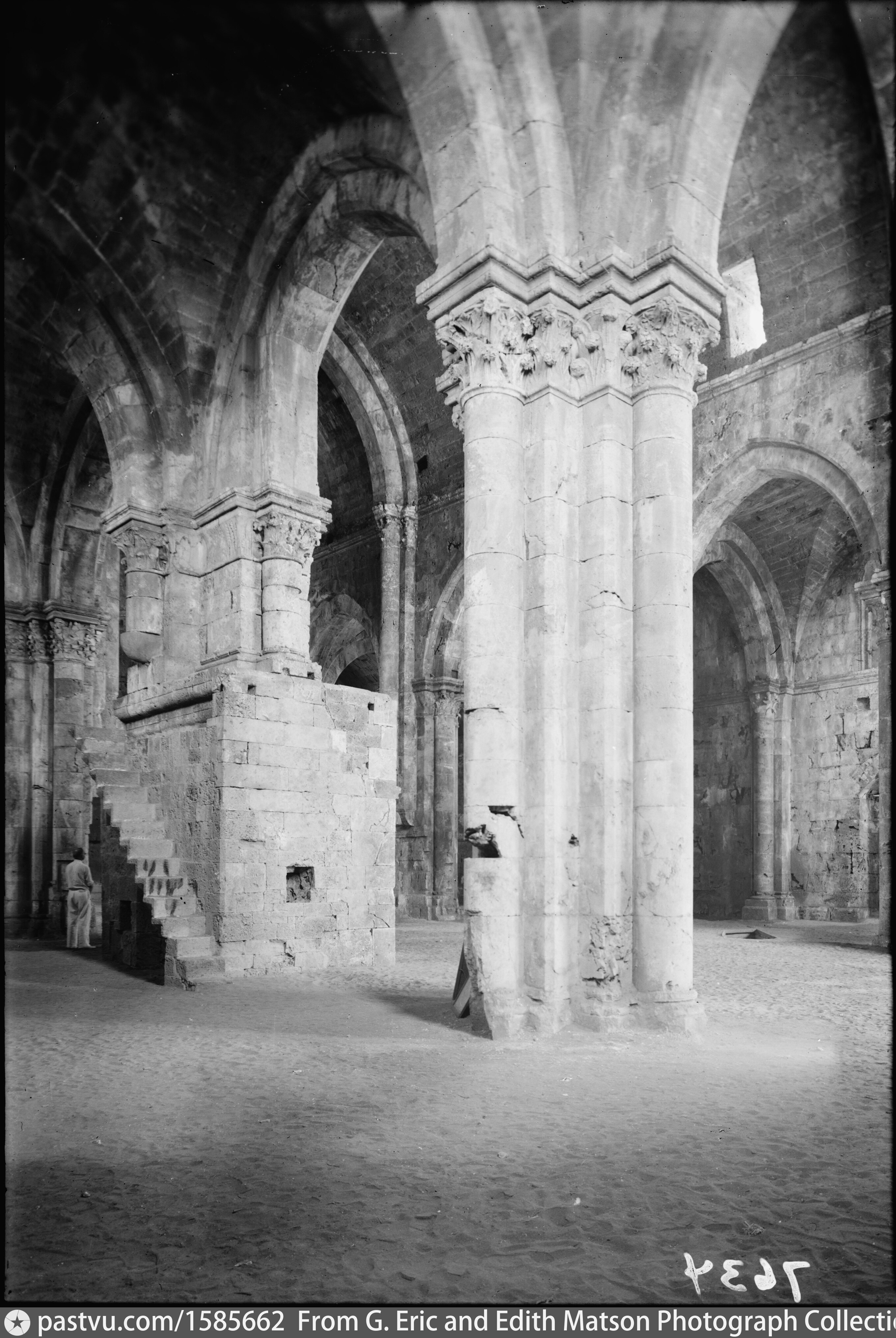 Tartous. Interior of The Crusader cathedral, looking southeast with ...