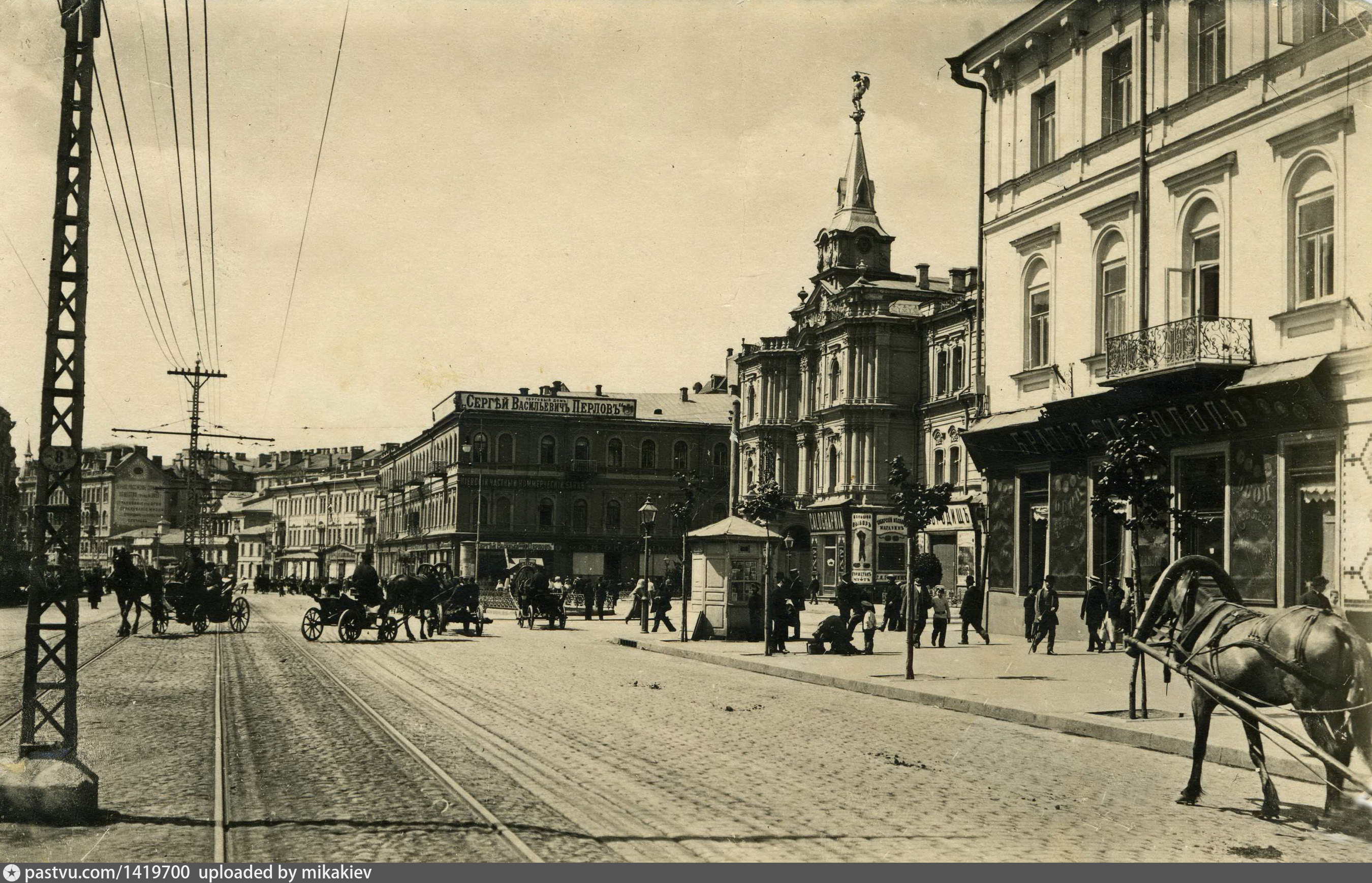 История киева. Хрещатик 1880. Крещатицкая площадь. Руховское движение на Крещатик.