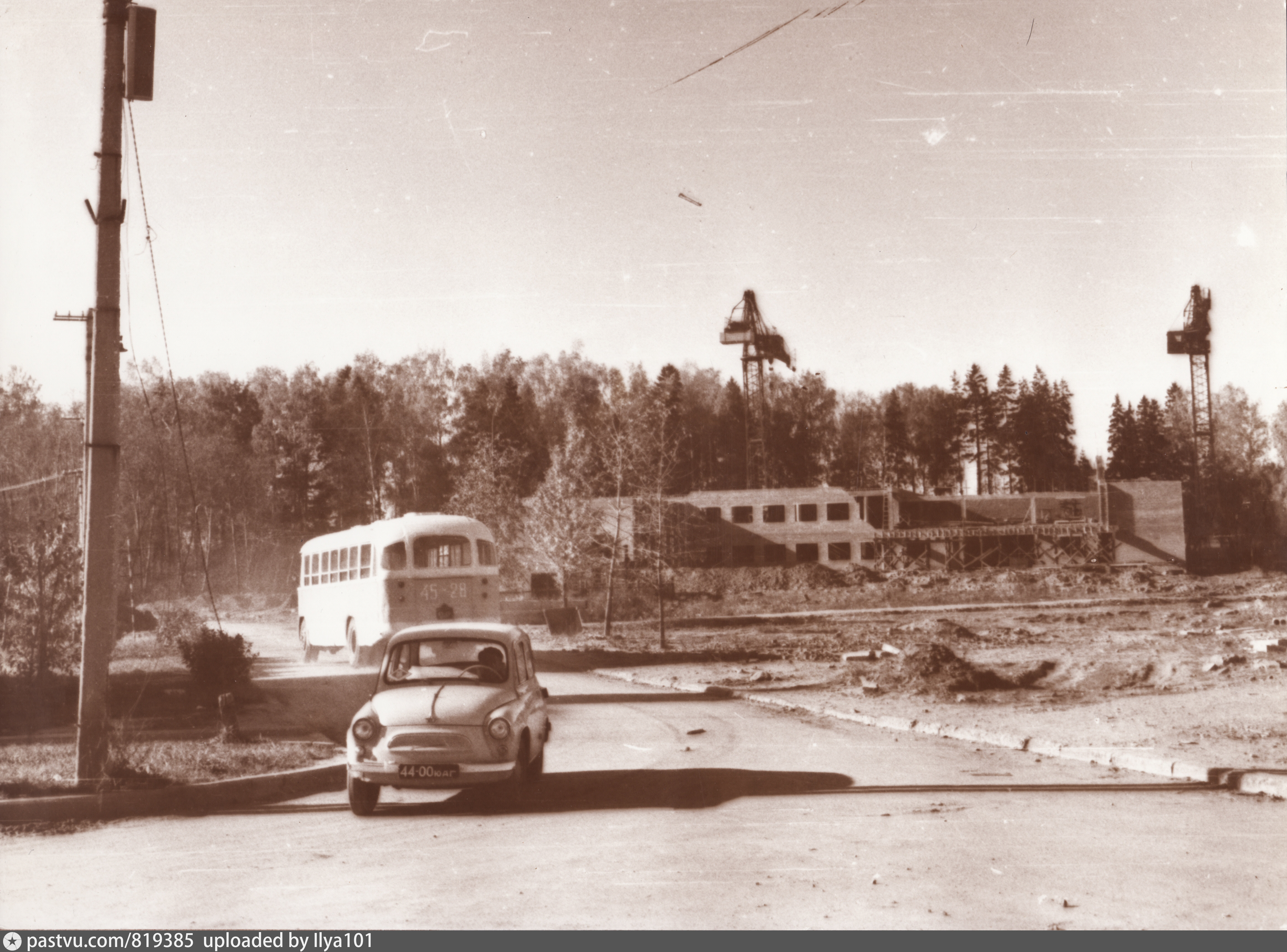 Вид на строящийся Дом Метролога - Retro photos