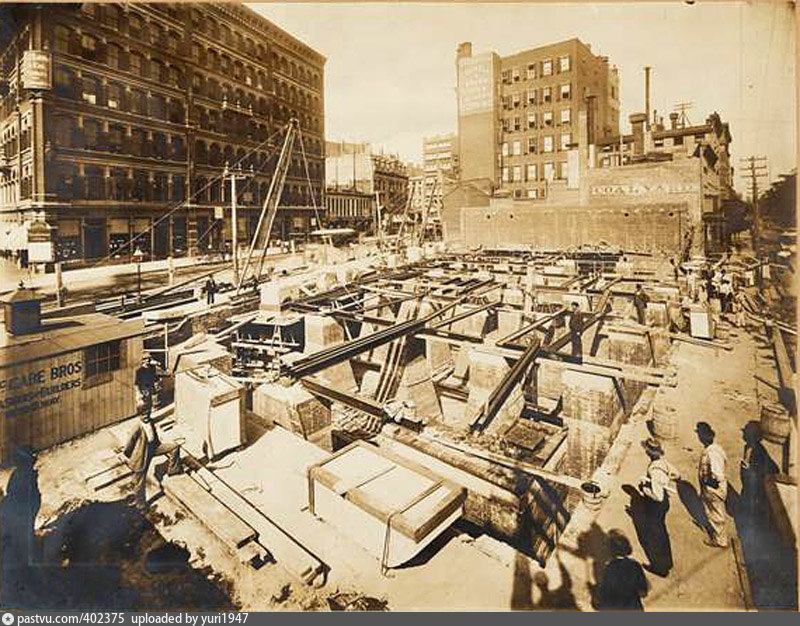 Astor Place, Lafayette St., 8th St. Excavation for the new Mercantile