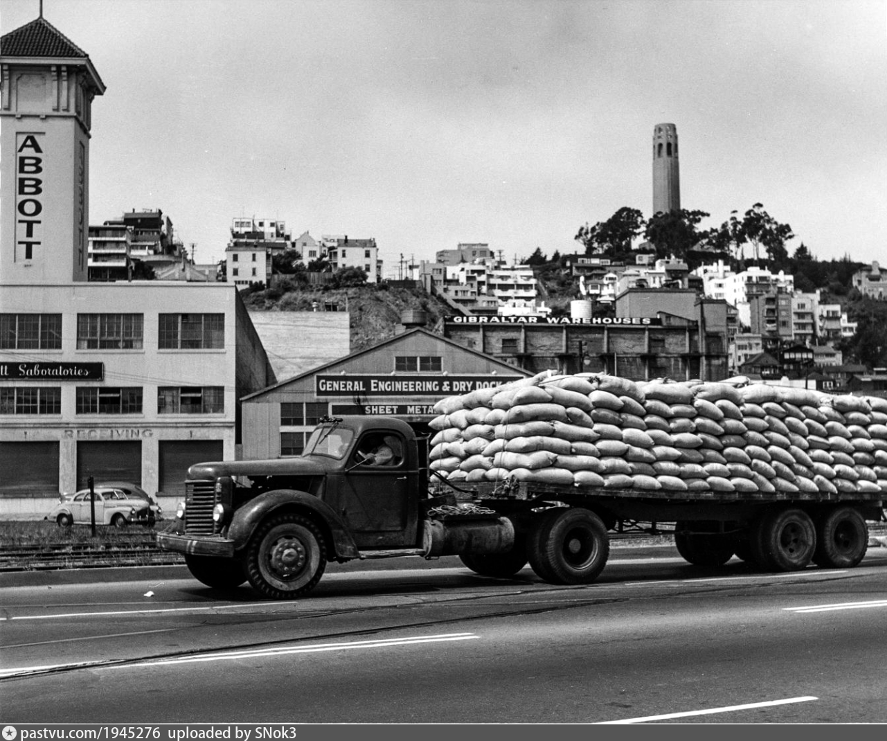 Looking across the Embarcadero toward the old Hills Bros. Coffee Building