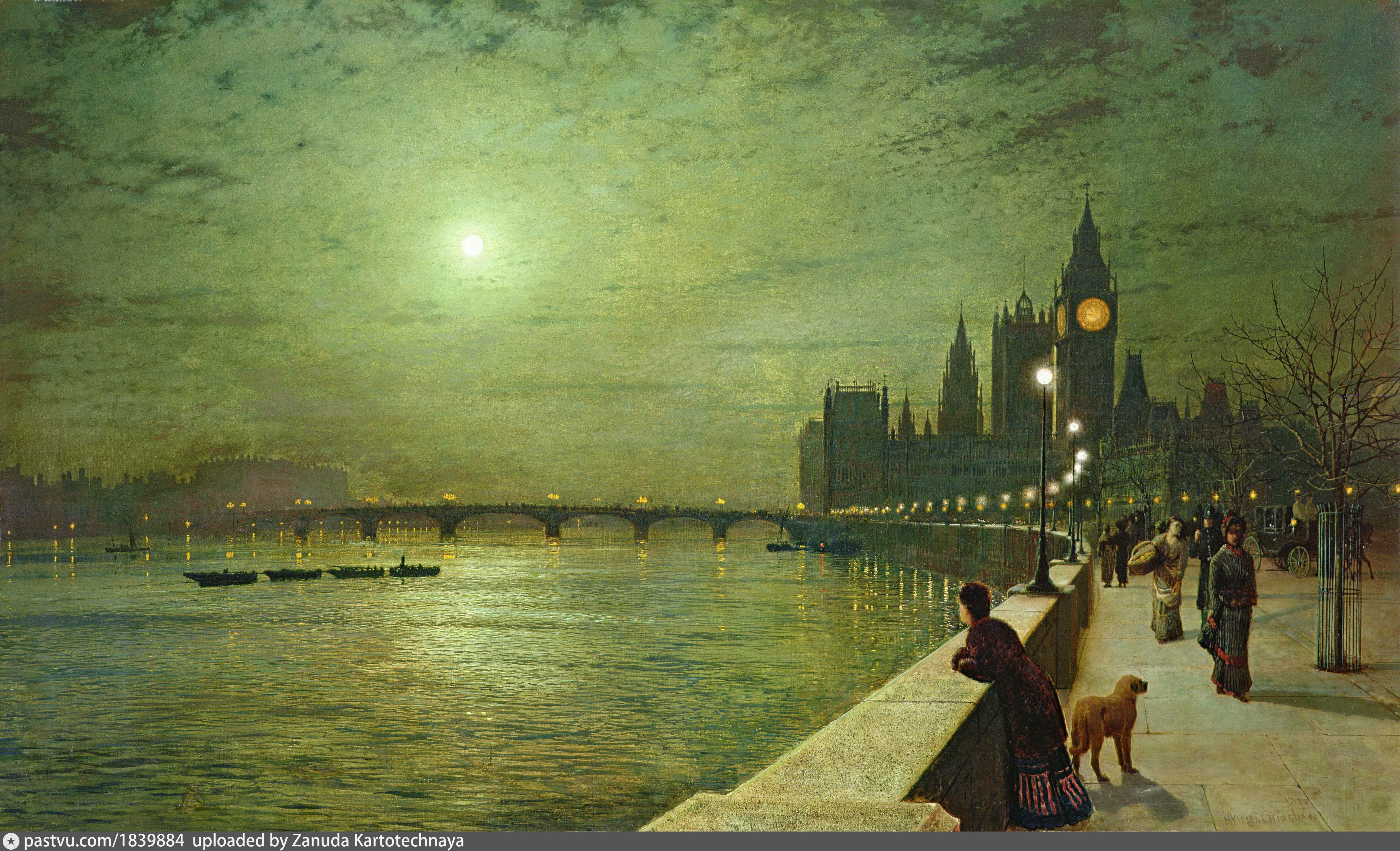 The most famous paintings. Джон Эткинсон Гримшоу Лондон. Джон Эткинсон Гримшоу (John Atkinson Grimshaw), (1836-1893). Джон Эткинсон Гримшоу reflections on the Thames, Westminster. Джон Гримшоу Темза.