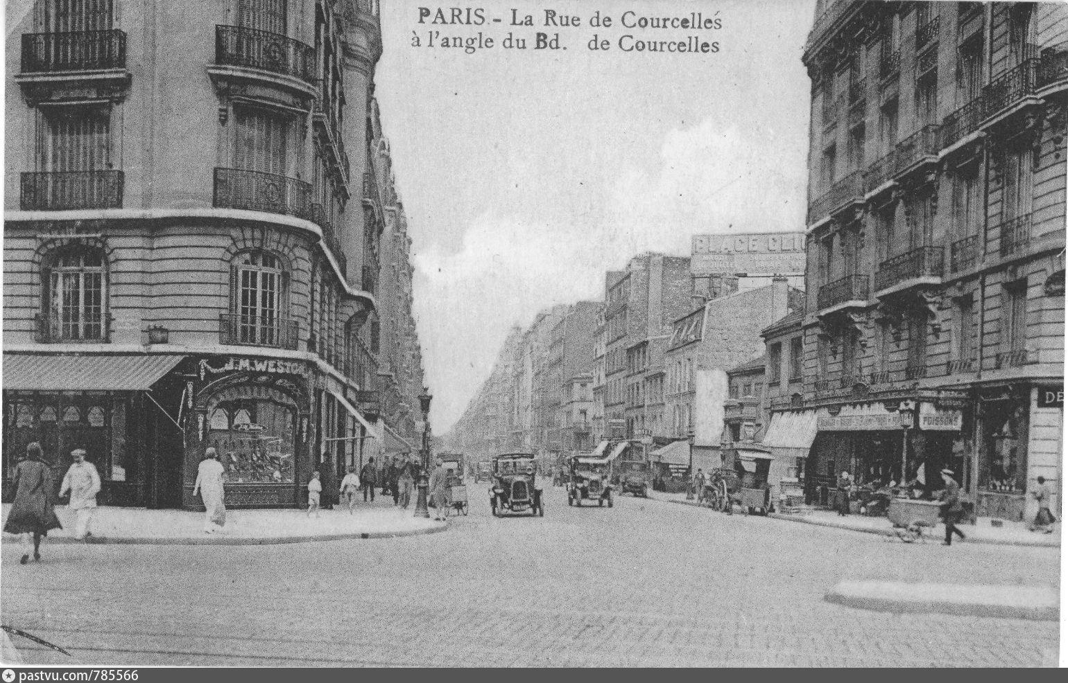 La Rue de Courcelles à l'angle du Boulevard de Courcelles