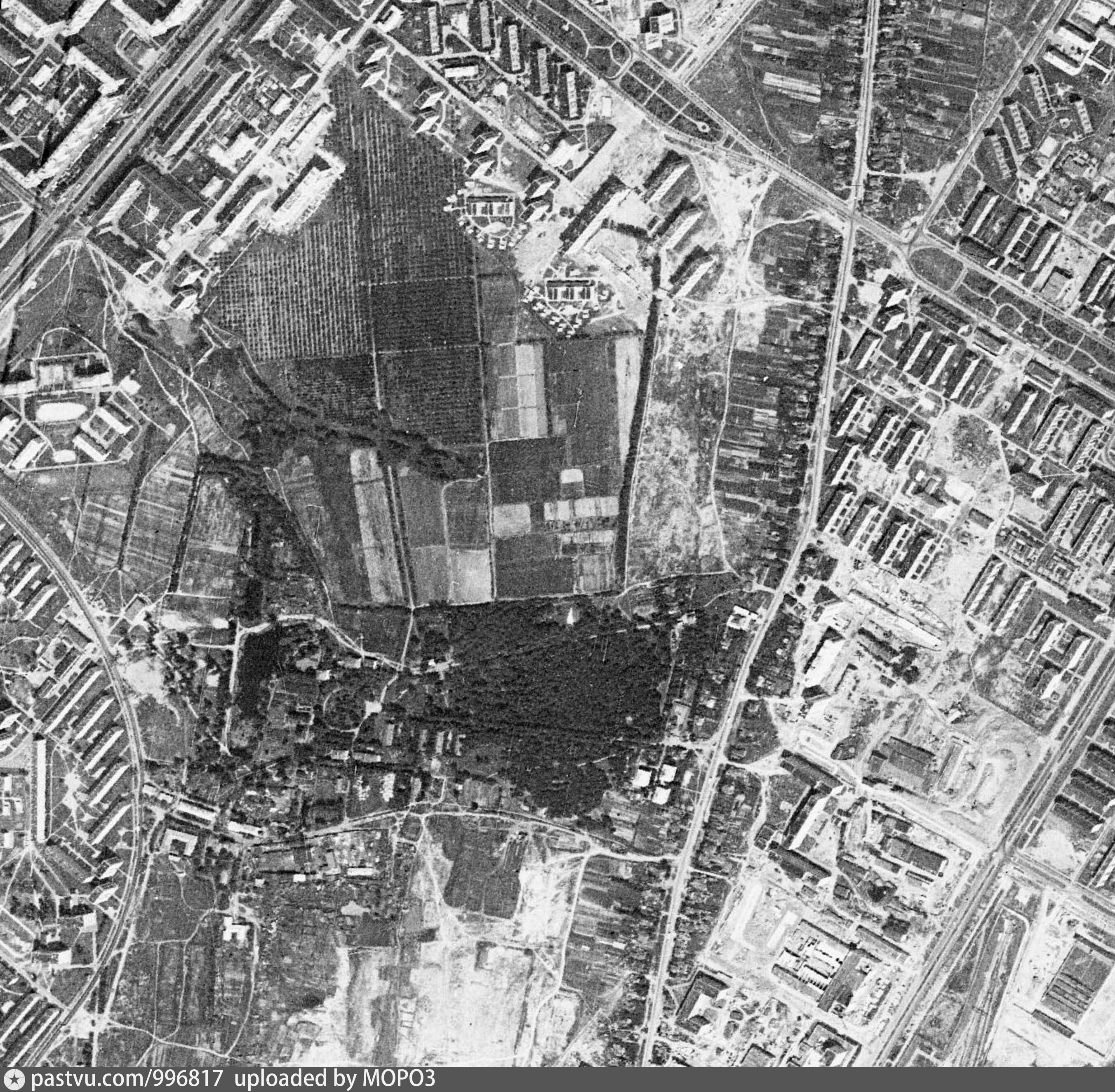 Воронцовский парк и окрестности съёмка со спутника 1966 год