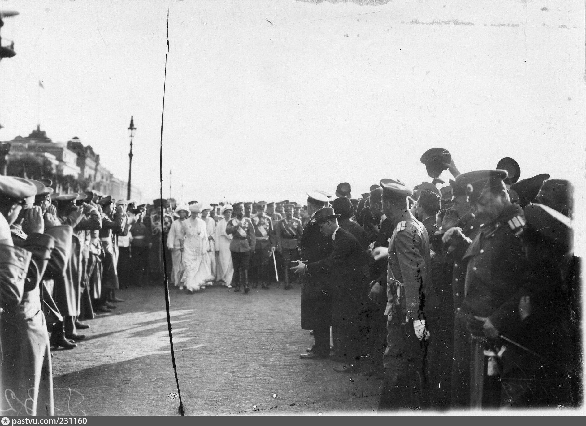 Мобилизация демонстрации. Дворцовая площадь объявление войны 1914.