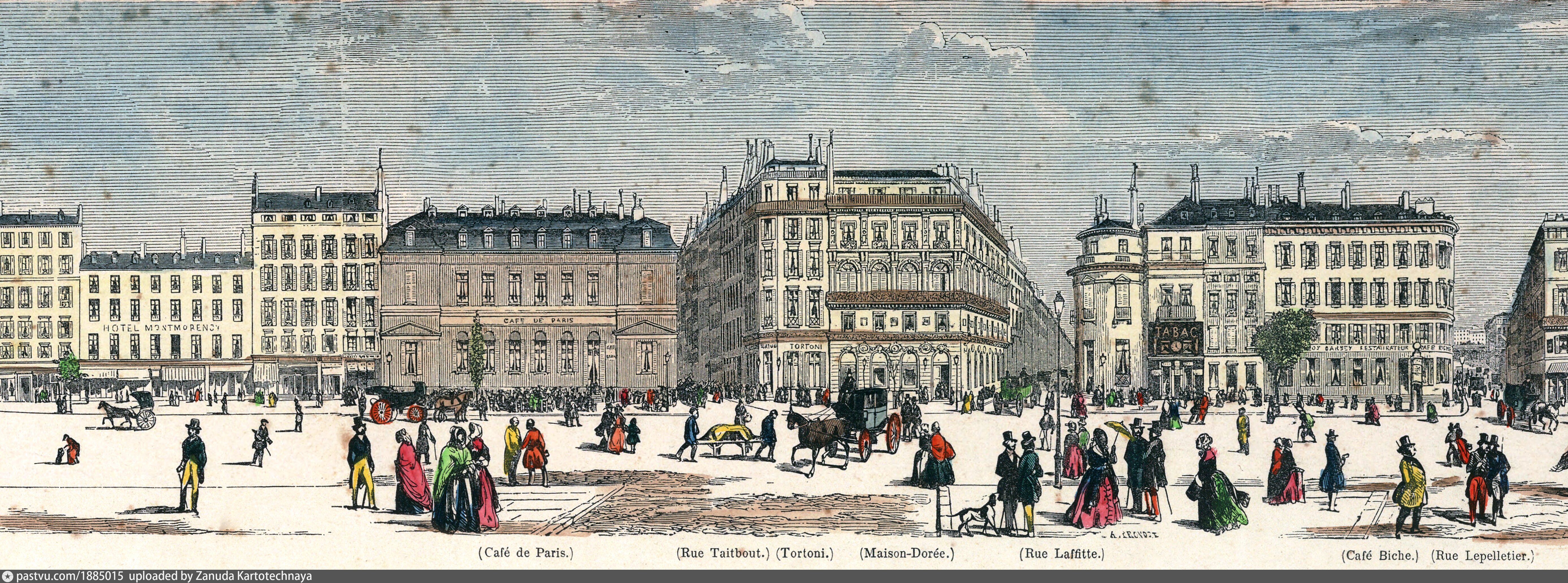 1846 Café de Paris, rue Taitbout, Tortoni, Maison Dorée, rue Laffitte, Café...