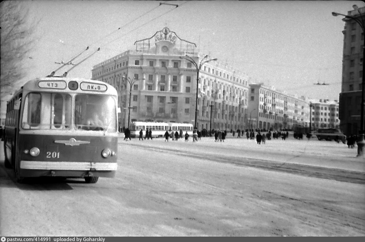 Фото 1966 год. ЗИУ 5 Челябинск. ЗИУ 1966 год. ЗИУ 5 201. Трамвай Челябинск площадь революции.