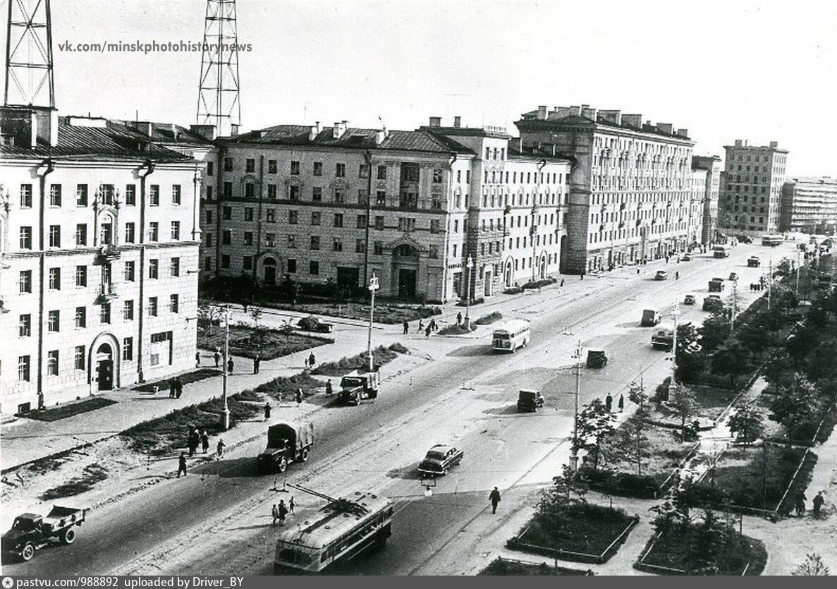 Проспект е. Проспект независимости Минск 1950. Минск 1950. Минский 1950-x. Углиё пр-т Советский.