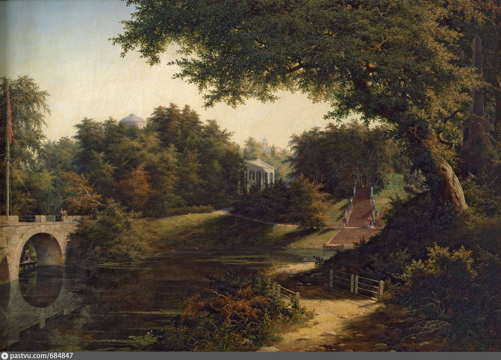 Сад 18 века. Волосков а.я. вид в Павловском парке 1845.