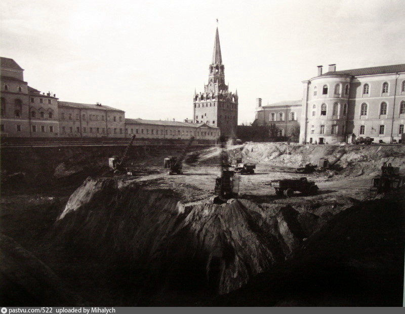 Старые карты Москвы - Строительство Кремлевского Дворца Съездов