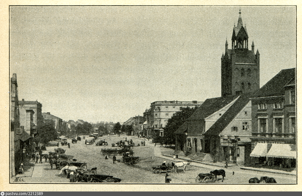 Lyck, Markt mit Blick zur ev. Kirche