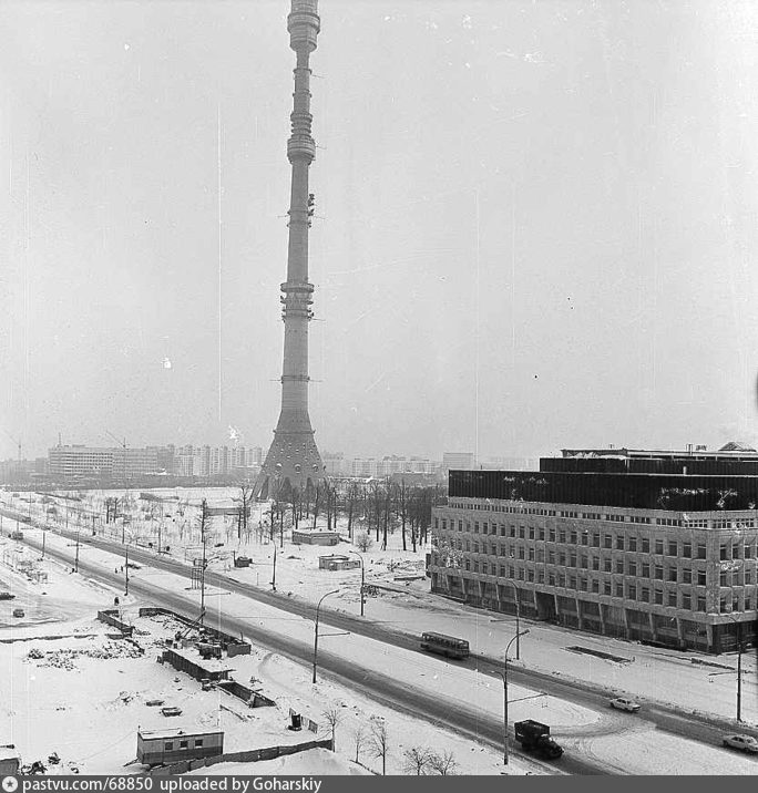 Фото строительства останкинской телебашни