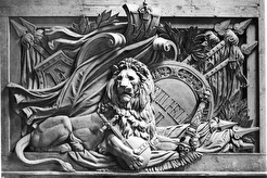 Vom Bau des Reichstages: Relief im Kuppelraum der Großen Wandelhalle (1893)