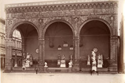 Firenze.  Piazza della Signoria, Loggia Priori Lanzi (1852)