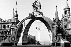 Queen Victoria Arch at the Intersection of Collins and Russell Streets (1901)