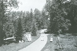 Уголок пейзажного парка над берегом реки Клязьмы (1900)