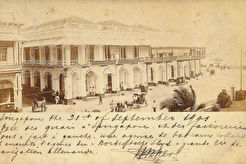Устье реки Сингапур и начало набережной Collyer Quay. Вид от старой пристани Johnston`s Pier (1890)