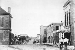 Military Plaza. View is west along Commerce Street (1876)