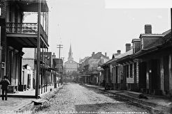 Street in New Orleans near cathedral (1880)