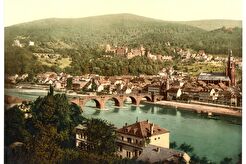 Heidelberg, seen from the Philosophenweg. Baden (1890)