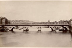 Ancien pont de Tilsitt sur la Saône (1863)
