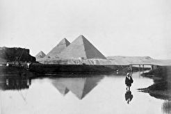The pond. Pyramids at Giza (1885)