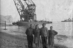 Строительство бунов на пляже санатория ВВС (1960)