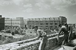 На будаўніцтве жылога дому па вуліцы Леніна (1950)
