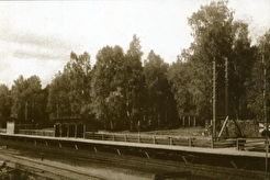 Вид на платформу станции Сходня Николаевской железной дороги (1900)