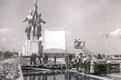 Съёмки фильма "Светлый путь" (1940)