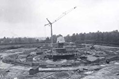 Панорама строительства фундаментов телебашни в Останкино. (1961)