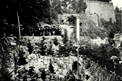 Construction du Pont Adolphe: pose de la première pierre (1900)