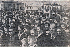 Митинг на закладке памятника в честь 90-летия В.И.Ленина (1960)