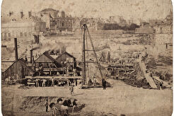 Travaux d'aménagement de la jetée au Havre (1861)