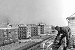 Академгородок, строительство домов на Морском проспекте (1960)