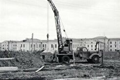 Вид строительной площадки главного корпуса ВФ МЭИ (1964)