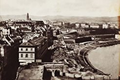 Blick von der Franz-Josefs-Kaserne auf die Gonzaga- und&nbsp;Elendbastei (1858)