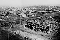Строится здание архива магнитометеорологической обсерватории (1900)