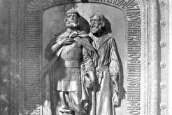 Горельеф на двери усыпальницы Дмитрия Пожарского (1900)