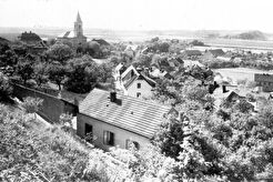Panoramatický pohled na část Liboce (1860)
