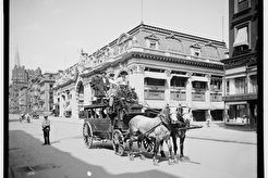 Stage Coach with passengers, 5th Avenue NY (1900)